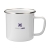 Retro Silver Emaille Mug mok (350 ml) wit/zilver