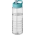 H2O Treble sportfles met tuitdeksel (750 ml) Transparant/ Aqua blauw