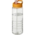 H2O Treble sportfles met tuitdeksel (750 ml) transparant/oranje