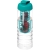 H2O Treble drinkfles en infuser (750 ml) Transparant/aqua blauw