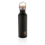 Moderne RVS fles met bamboe deksel (700 ml)  zwart