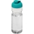 H2O sportfles met klapdeksel (650 ml) Transparant/ Aqua blauw