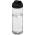 H2O sportfles met klapdeksel (650 ml) transparant/ zwart