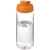 H2O sportfles met klapdeksel (600 ml) transparant/ oranje