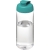 H2O sportfles met klapdeksel (600 ml) Transparant/aqua blauw