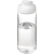 H2O sportfles met klapdeksel (600 ml) transparant/ wit