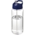 H2O sportfles met tuitdeksel (600 ml) transparant/ blauw