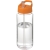 H2O sportfles met tuitdeksel (600 ml) transparant/ oranje
