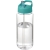 H2O sportfles met tuitdeksel (600 ml) Transparant/ Aqua blauw