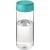 H2O sportfles met schroefdop (600 ml) Transparant/ Aqua blauw