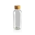 GRS recycled PET fles met bamboe dop (660 ml) transparant