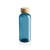 GRS recycled PET fles met bamboe dop (660 ml) blauw