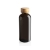 GRS recycled PET fles met bamboe dop (660 ml) zwart