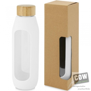 Afbeelding van relatiegeschenk:Tidan fles van 600 ml in borosilicaatglas met siliconen grip