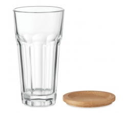 Glas met bamboe deksel bedrukken